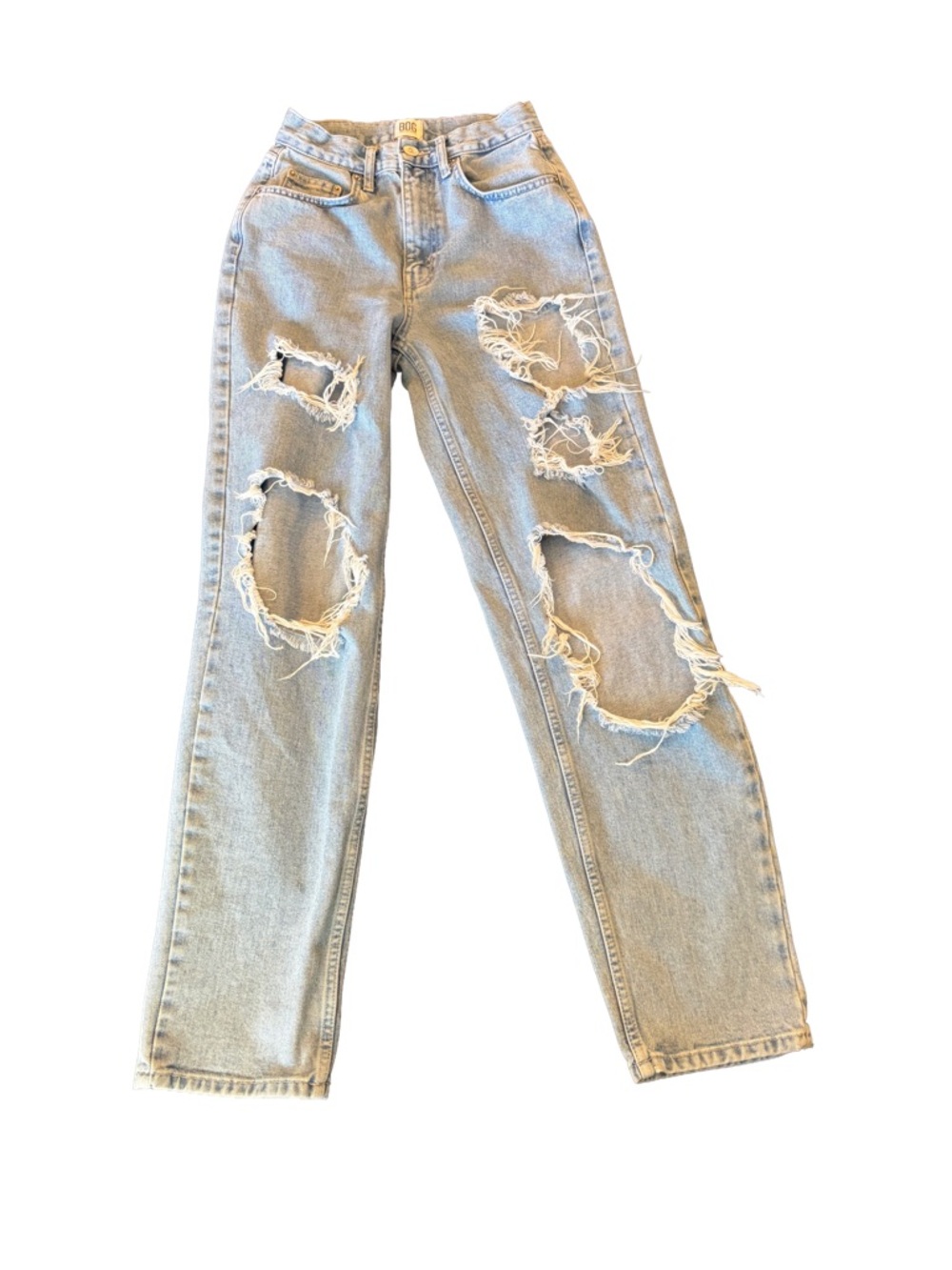 BDG Light Blue Ripped Straight Leg Jeans